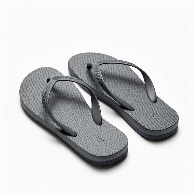 Fotografia de produto em estúdio com fundo branco infinito, um par de chinelos Havaianas Urban Masculino na cor cinza chumbo, destaque para a textura da tira e o design moderno. Sem texto na imagem, apenas visual.